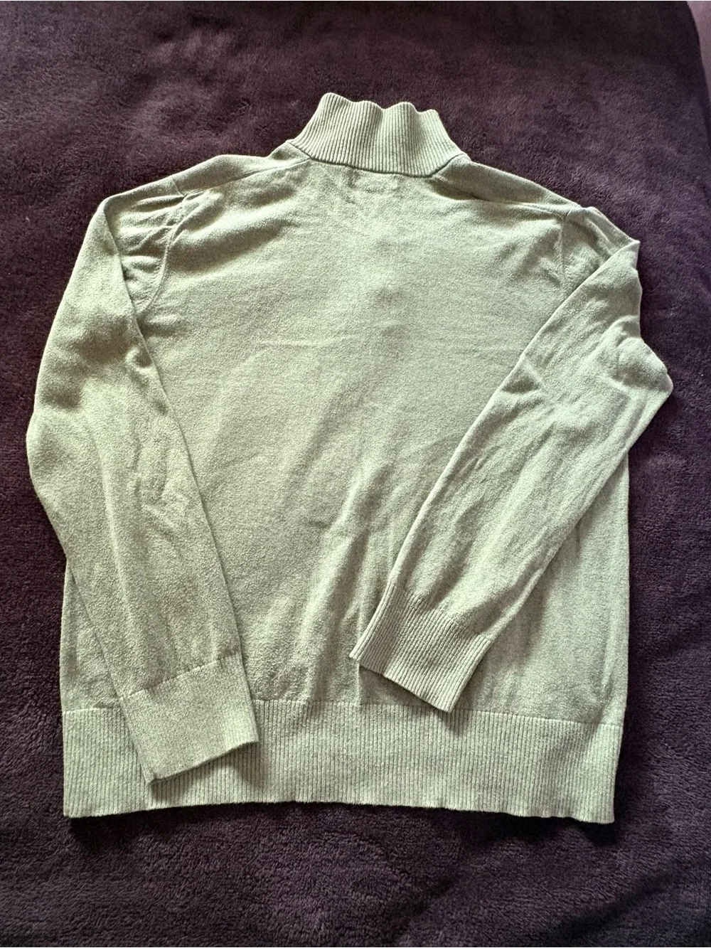 Banana Republic beige quarter zip cotton & cashmere sweater mens XL
